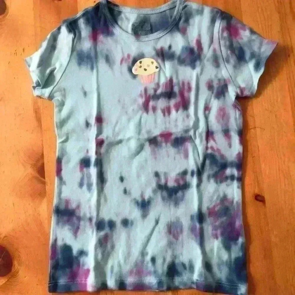 New! Cupcake 🧁 Tie dye T-shirt girls S blues - Picture 1 of 3